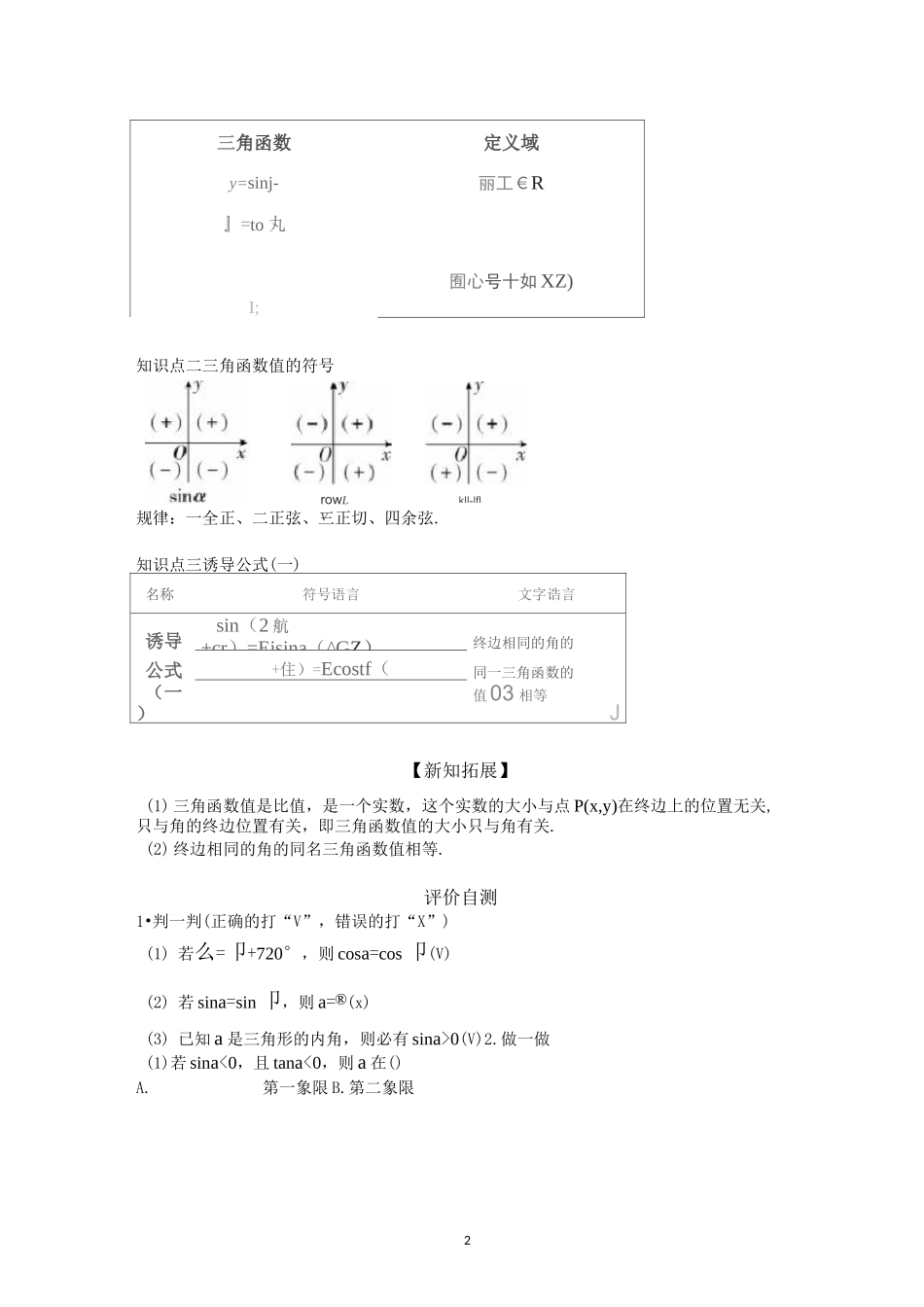 三角函数的概念教学设计_第2页