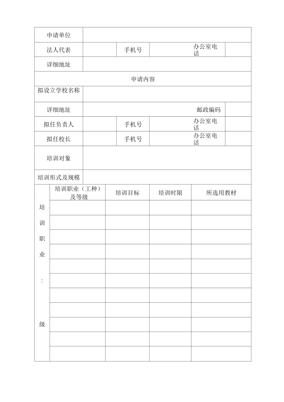 河北省民办职业培训机构申报表_第3页
