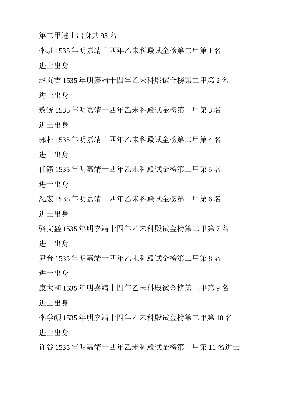 明朝、清朝各科殿试金榜(进士)名录052_第2页