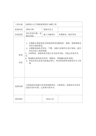 项目负责人带班检查记录