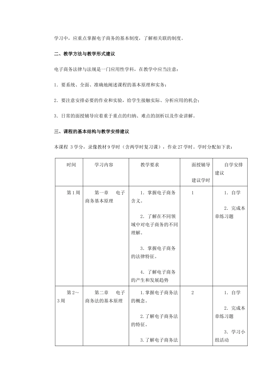 电子商务法律法规》课程教学设计方案_第2页