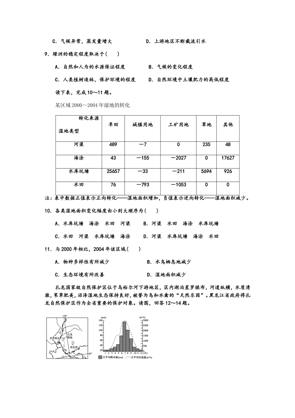 第二章湿地资源的开发与保护限时训练（必修三）_第3页