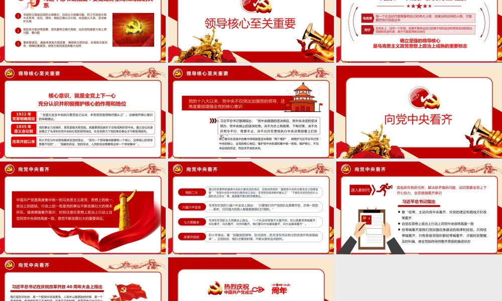 党建100周年之党史视角下的“四个意识”党史PPT（20210222）