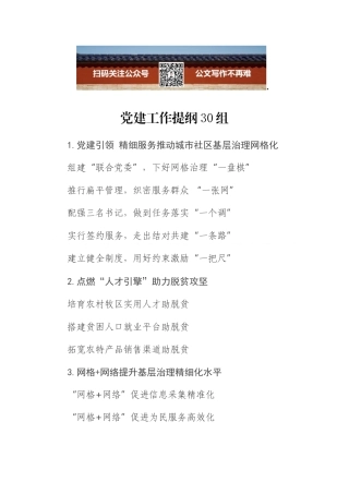 党建工作提纲30组