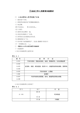 工业品工作人员教育