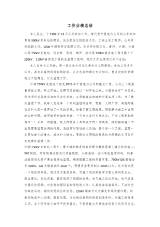 工作业绩总结