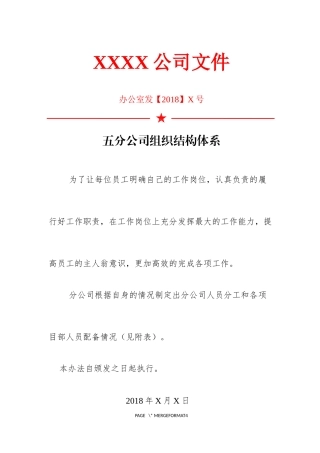 7五分公司组织结构体系