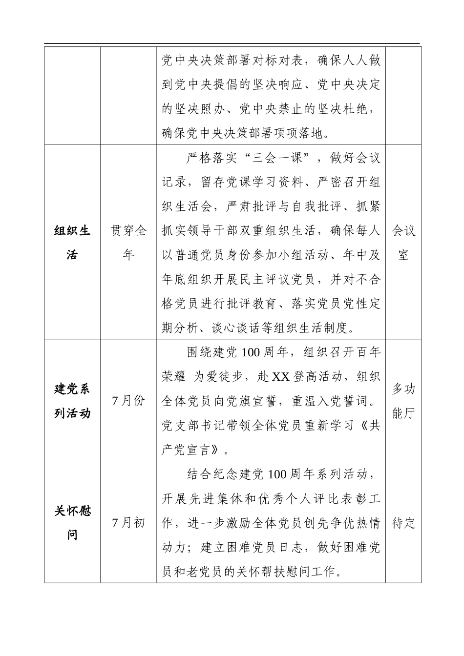 2021党支部党建工作计划表_第3页