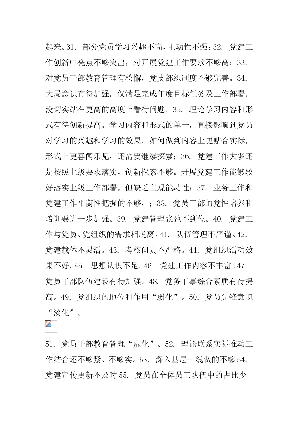 2021年党建工作问题清单100例_第2页