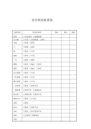 安全状况检查表