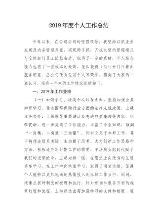 保险公司个人总结