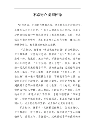 初心 勇担使命演讲