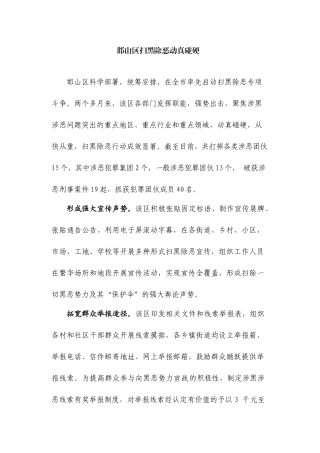 邯山区扫黑除恶动真碰硬