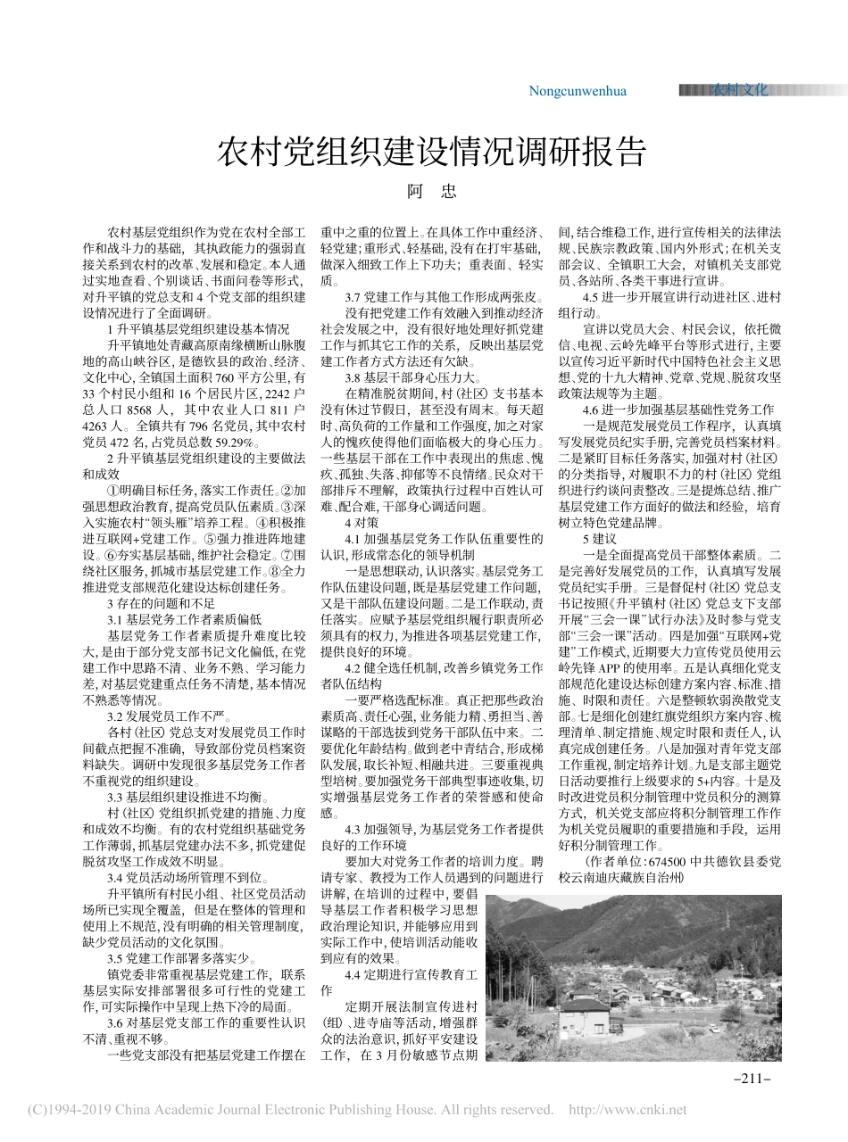 农村党组织建设情况调研报告_第1页