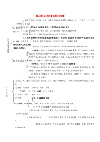 第三课 文化的多样性与传播
