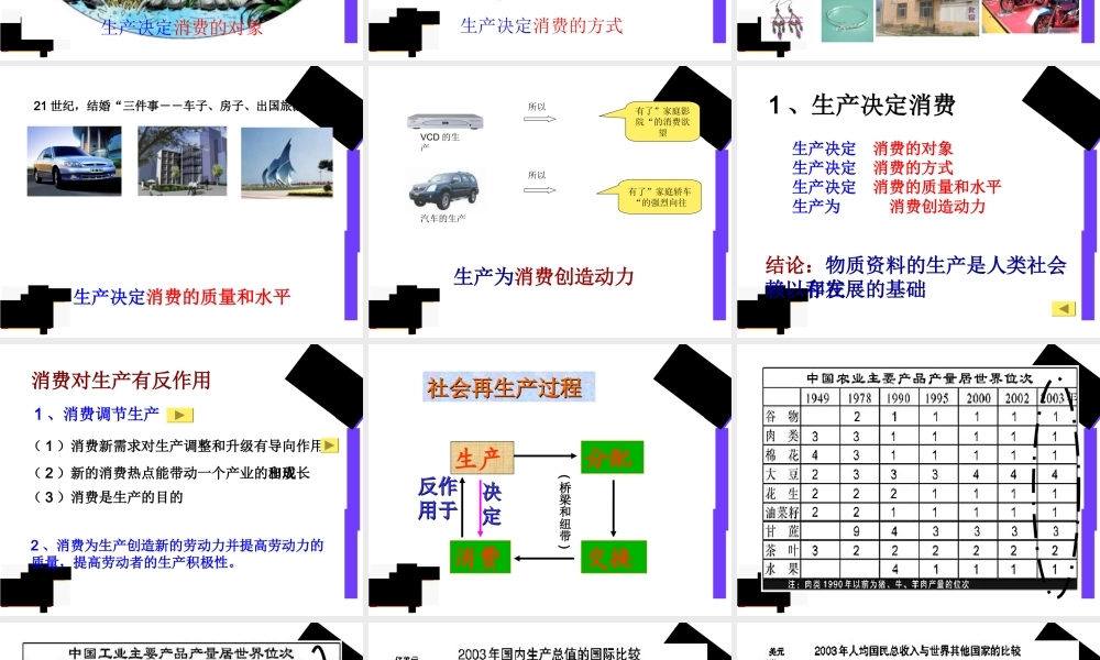发展生产满足消费高一思想政治经济生活教学课件