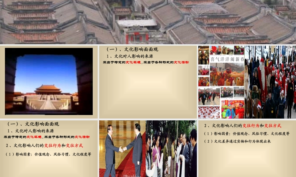 感受文化的影响教学课件