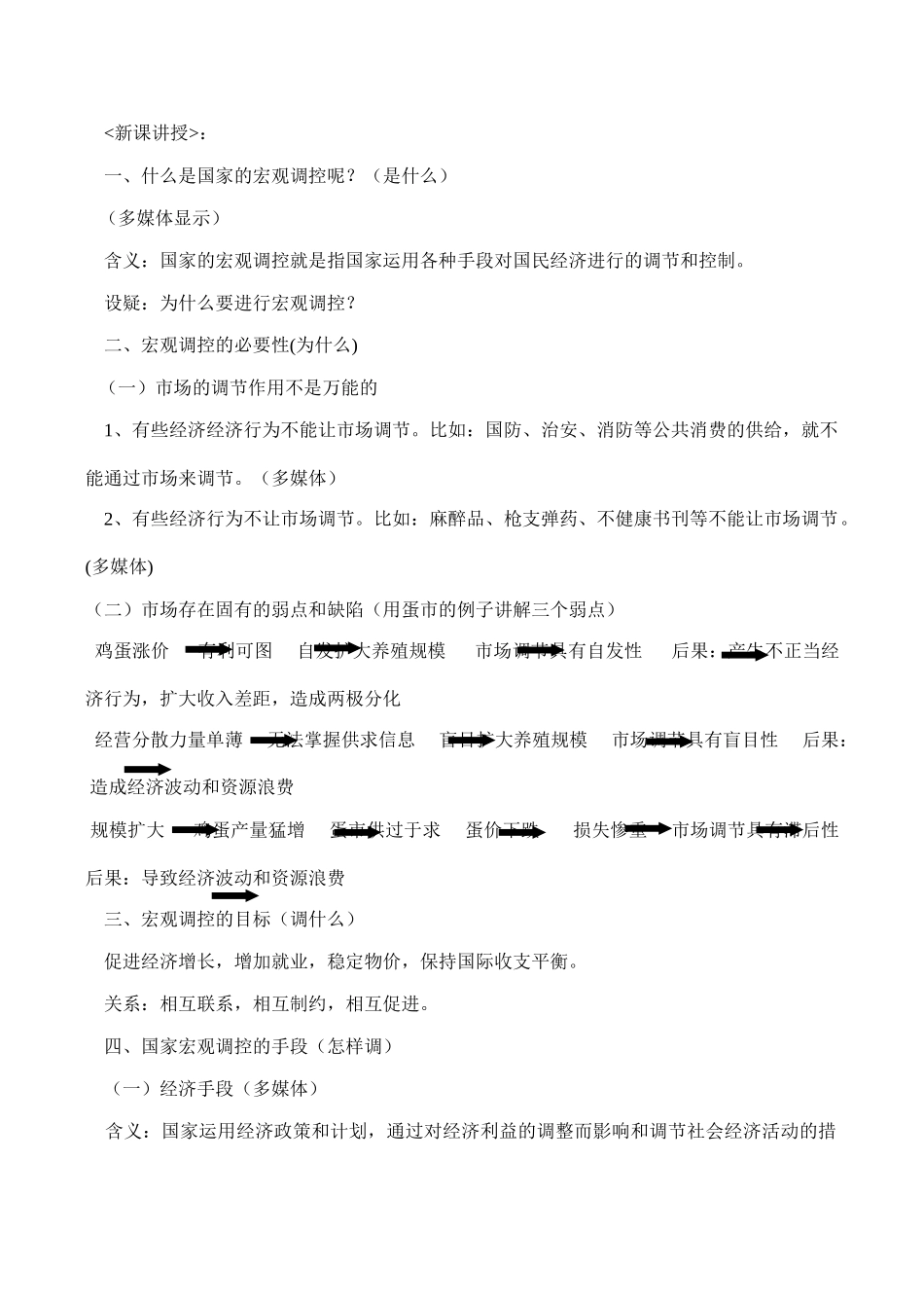高一政治 国家的宏观调控教学目标_第2页