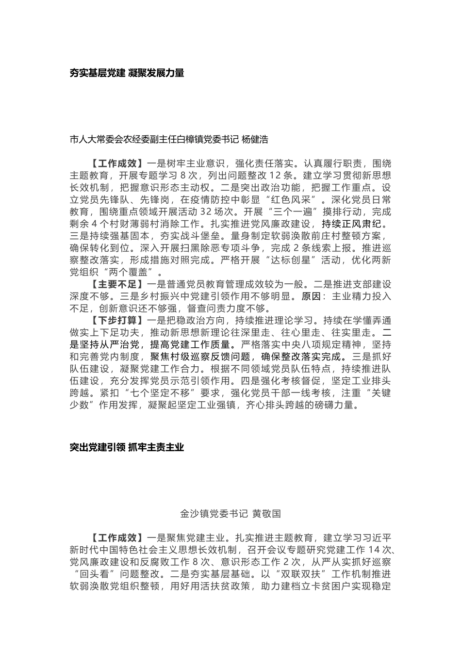 乡镇党委书记抓党建述职报告9篇_第3页