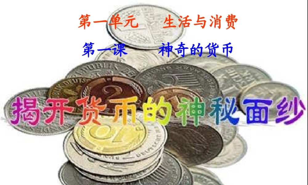 揭开货币的神秘面纱教学课件
