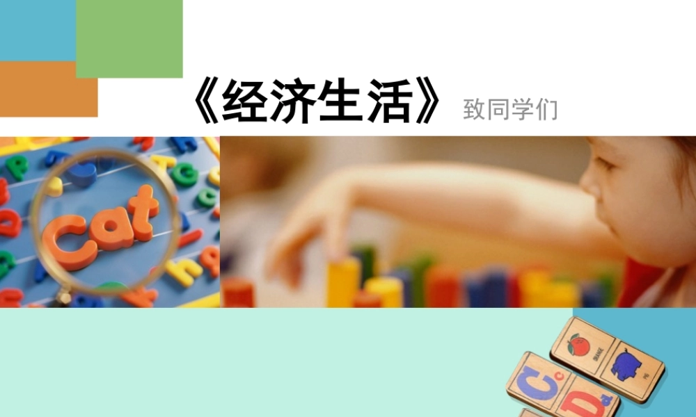 经济生活致同学们抚松县第一中学政治组抚松县第一中学
