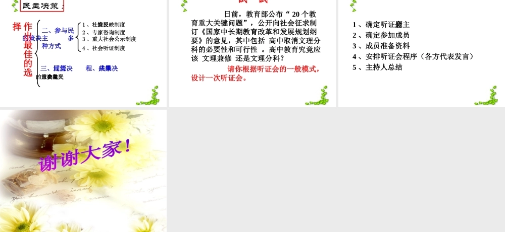 民主决策：作出最佳选择 公民的政治参与教学课件