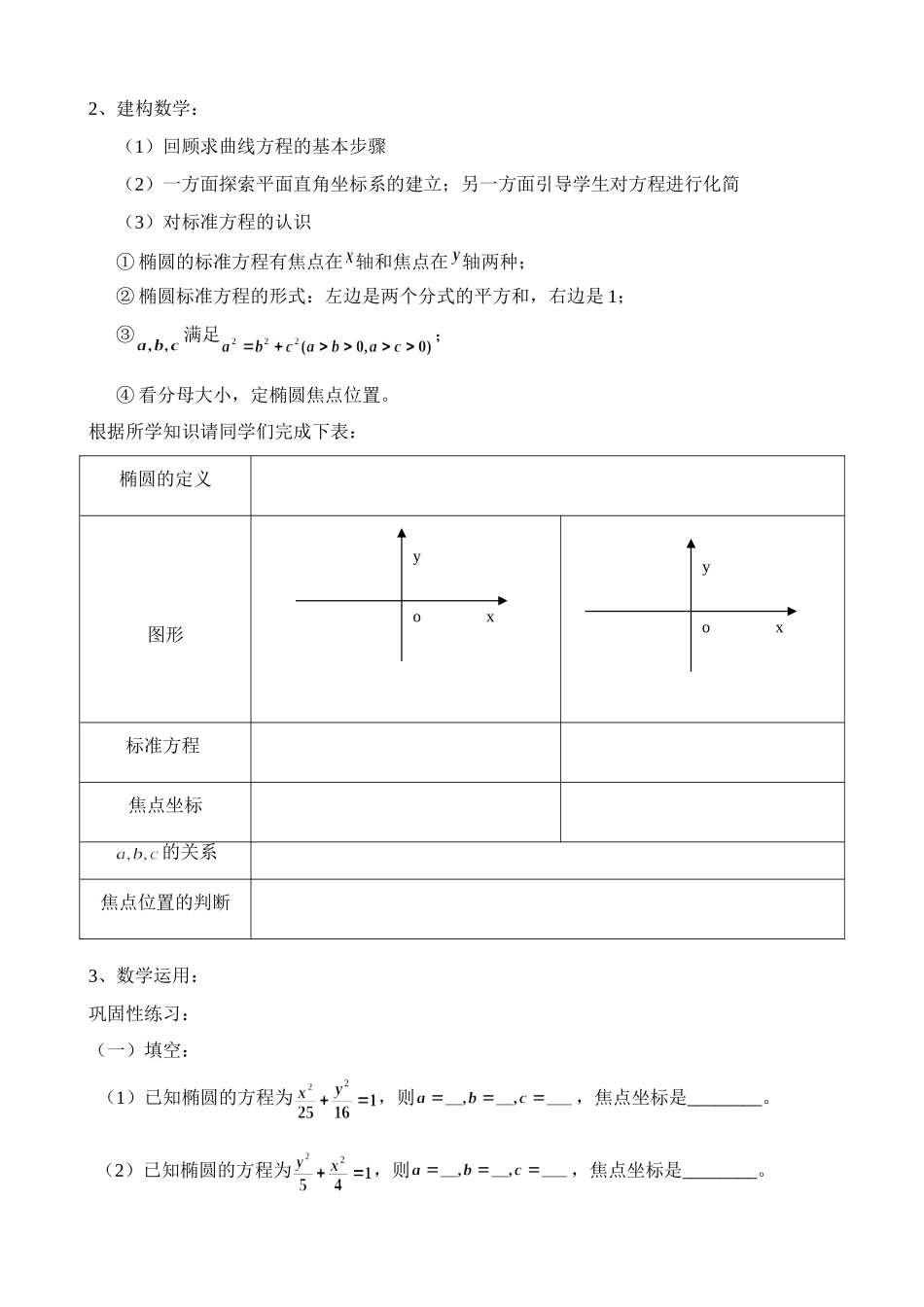 椭圆的标准方程  苏教版数学选修2—1《椭圆》_第2页