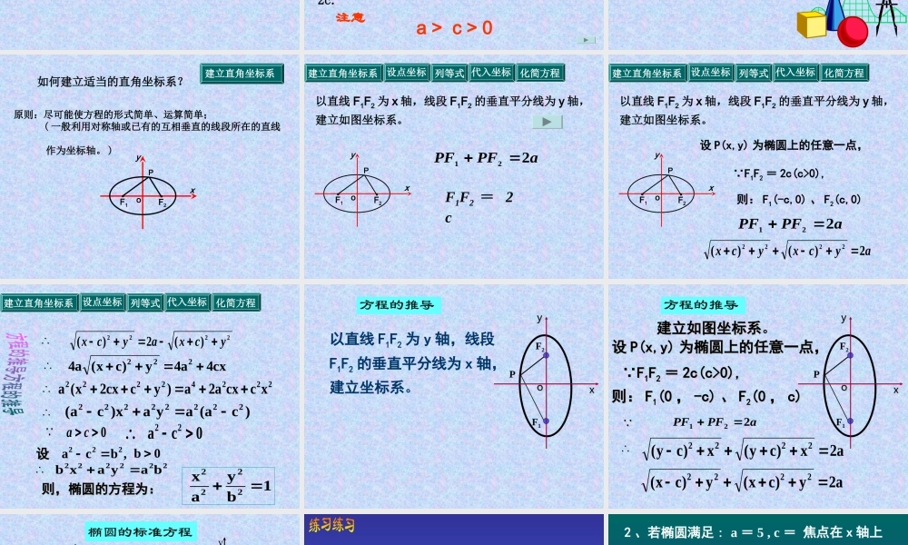 椭圆的标准方程 普通高中课程标准实验教科书《数学》（选修2—1）
