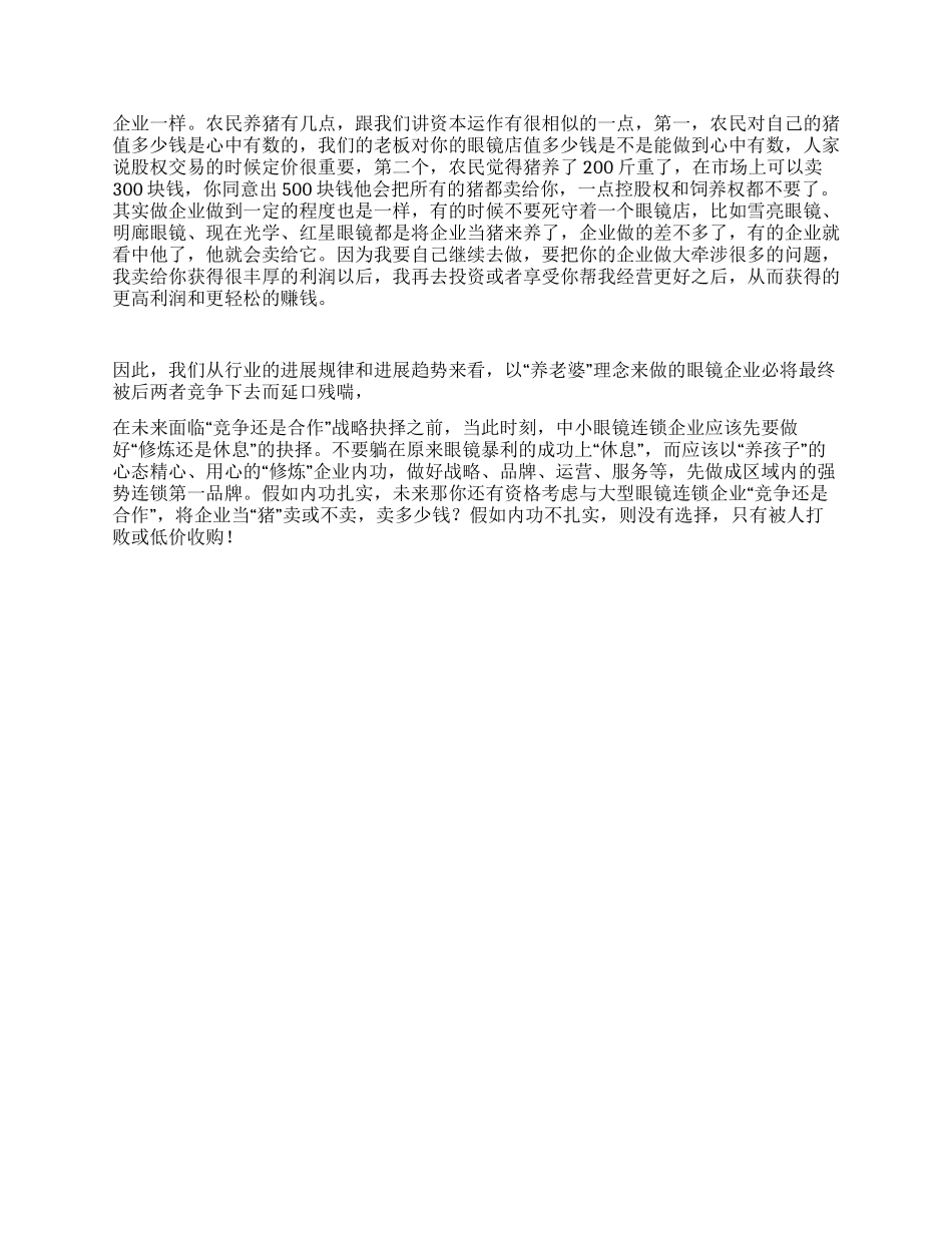 中小眼镜连锁企业出路方案_第3页