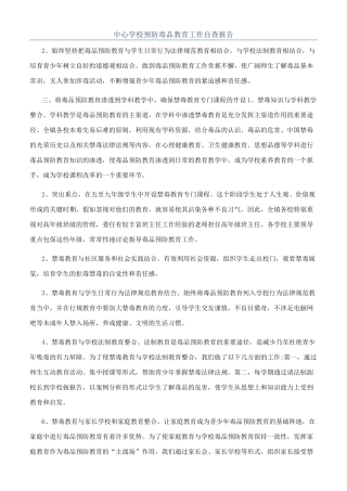 中心学校预防毒品教育工作自查报告