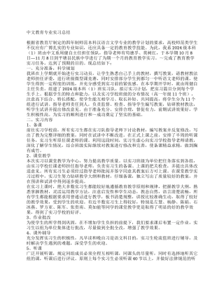 中文教育专业实习总结