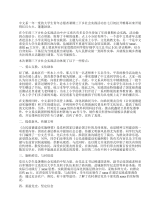 中文系三下乡实践活动总结