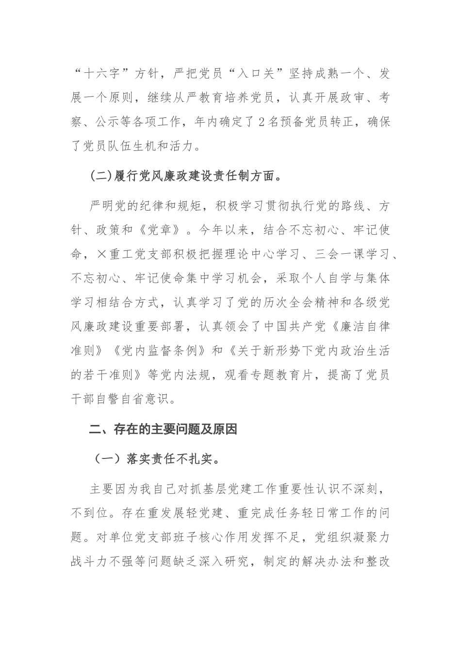 公司党支部书记2020年度党建工作责任制述职报告_第2页