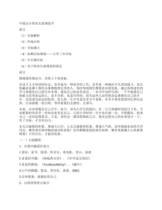 中级会计职业生涯规划书