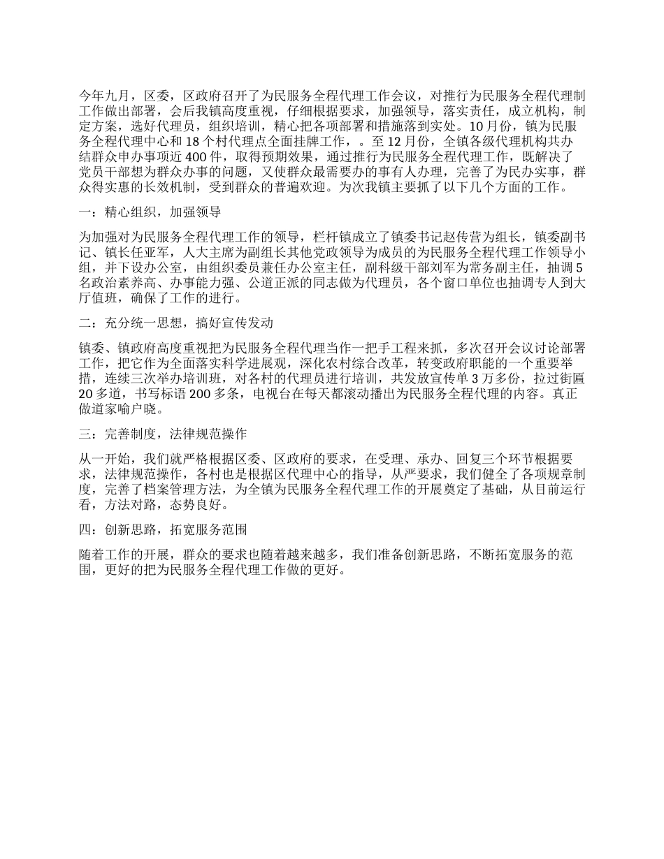 为民服务全程代理工作总结_第1页