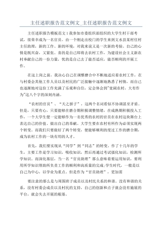 主任述职报告范文例文-主任述职报告范文例文