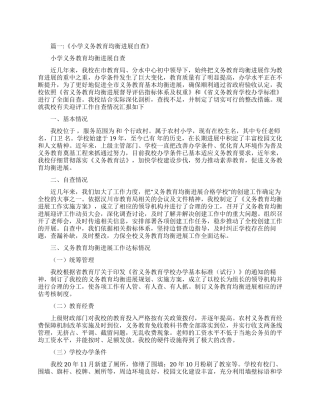 义务教育均衡化自查报告