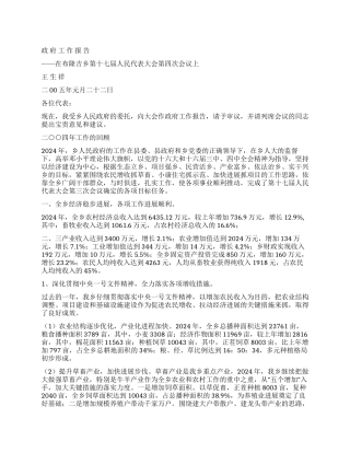 乡2004年政府工作报告