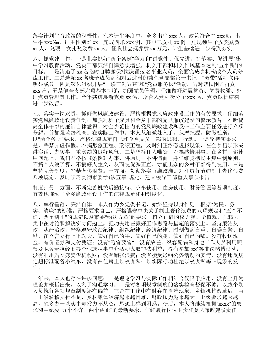 乡党委书记述职述廉报告_第2页