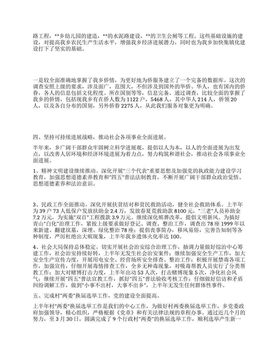 乡党委政府半年度总结_第2页