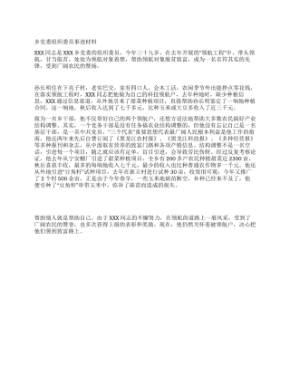 乡党委组织委员事迹材料