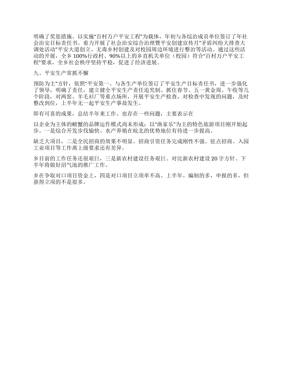 乡关于半年总结和半年规划汇报_第2页