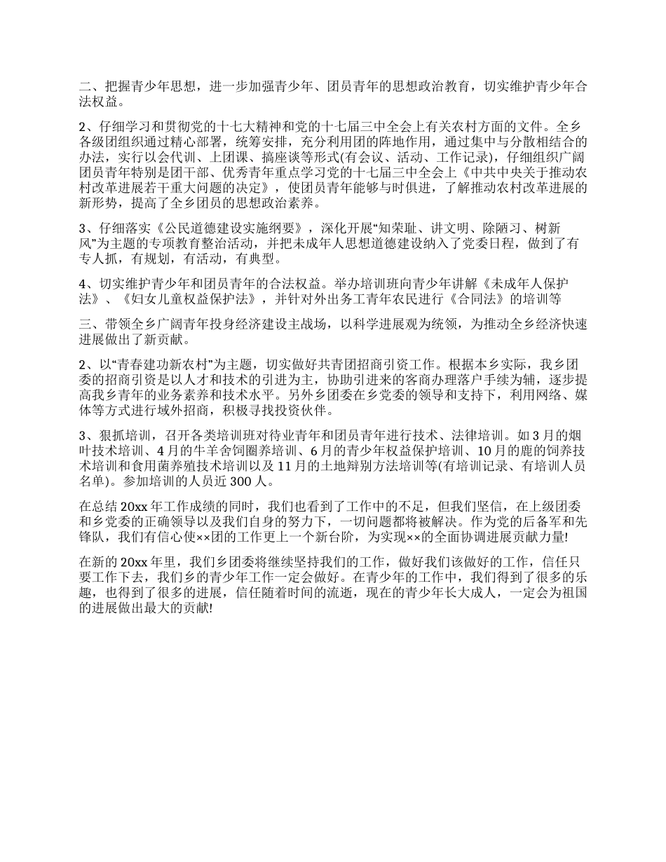 乡团委年终工作总结范文_第2页