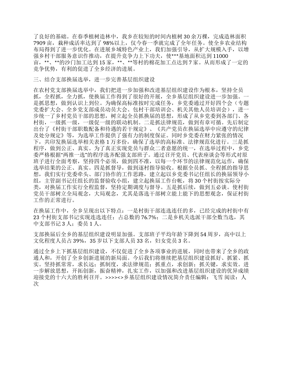 乡基层组织建设情况简介_第2页