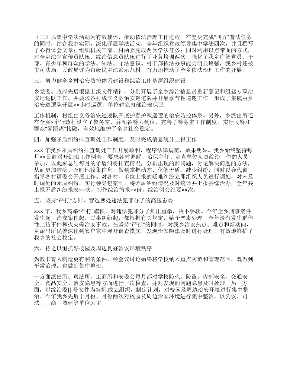 乡年度社会治安综合治理工作总结_第2页
