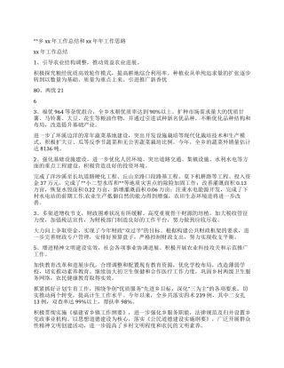 乡政府XX工作总结与XX年思路