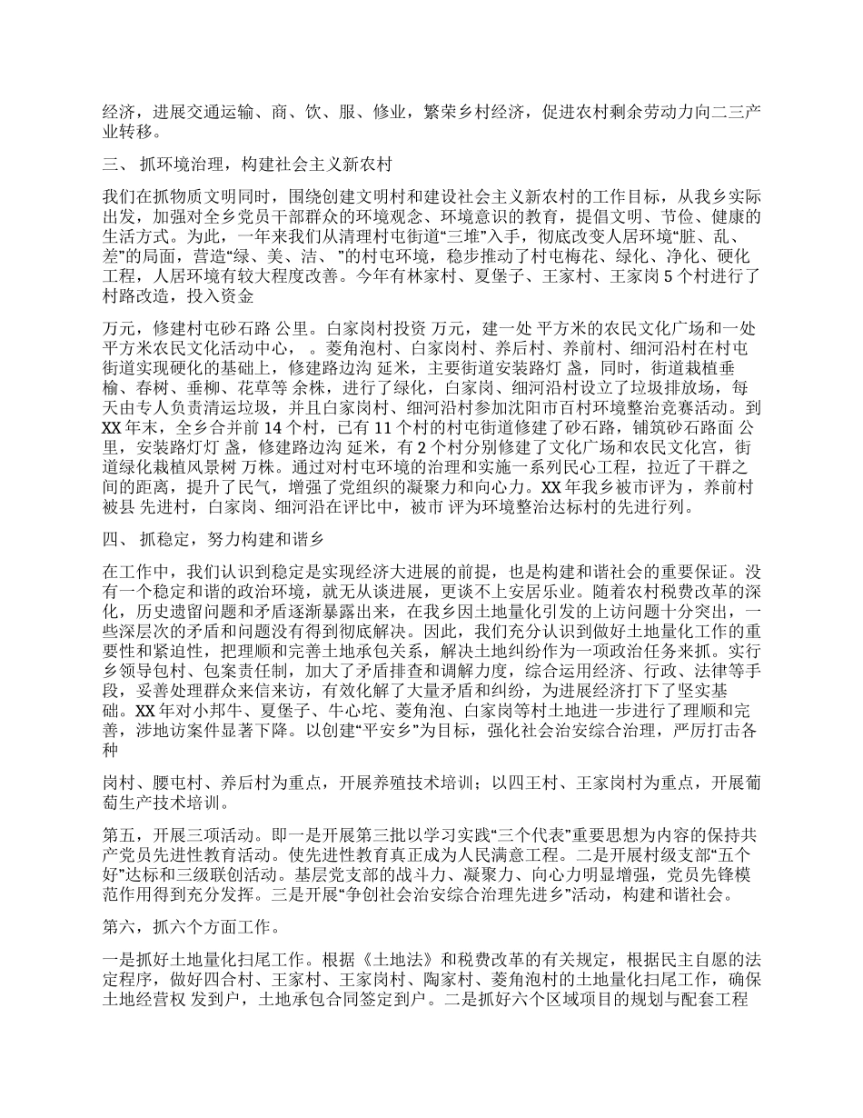 乡政府XX年工作总结_第2页