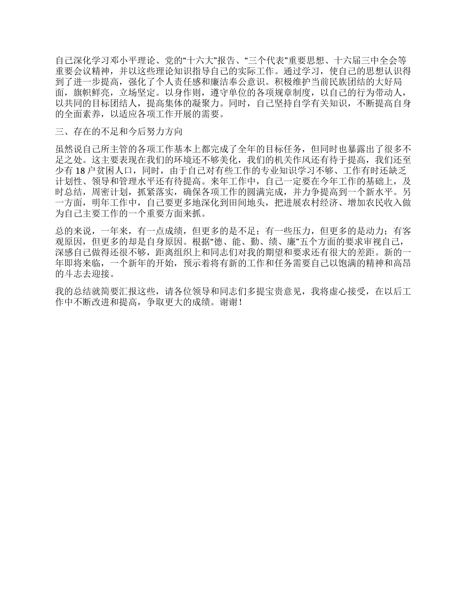 乡政府副乡长年终述职报告_第2页