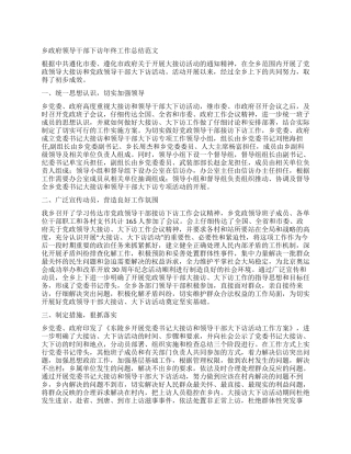 乡政府领导干部下访年终工作总结范文