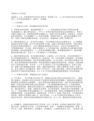 乡新农合工作总结